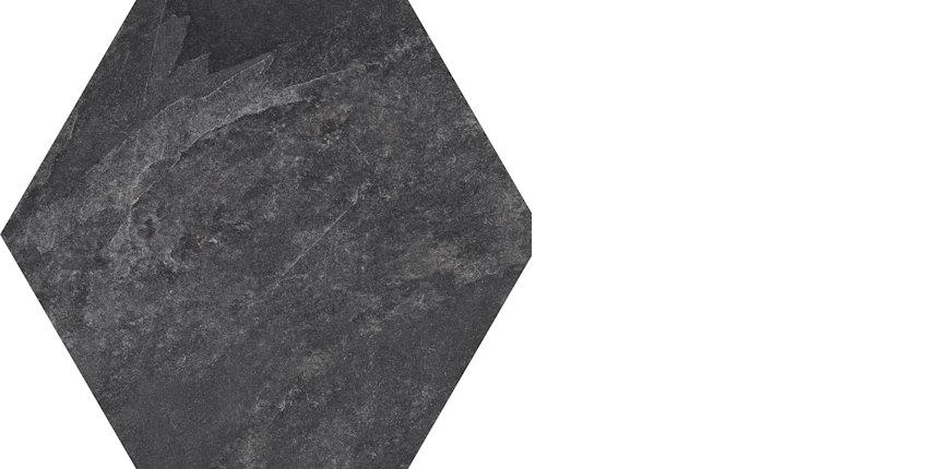 Fliese Catania schwarz 6-Eck 24x27,7 cm, Bodenfliese / Wandfliese