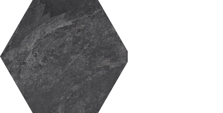Fliese Catania schwarz 6-Eck 24x27,7 cm, Bodenfliese / Wandfliese