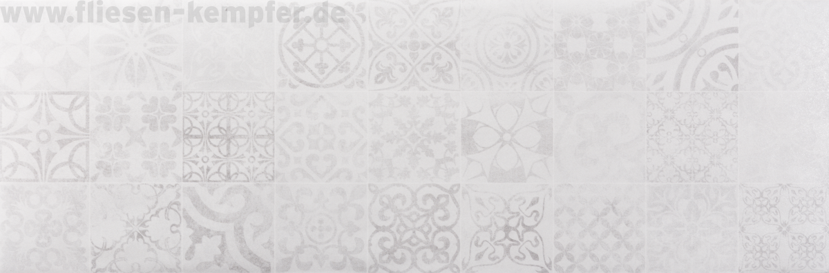 Dekor-Wandfliese New Way Hide weiss 30 x 90 cm