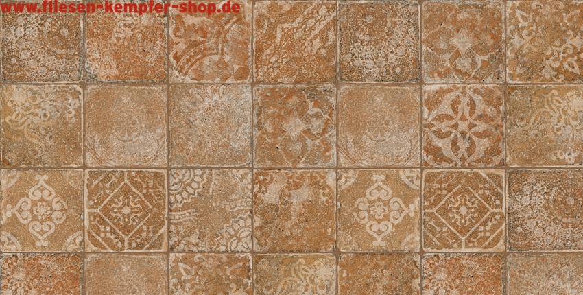 Dekorfliese Pompei Mix Bernstein 20x20 cm, Wandfliese / Bodenfliese