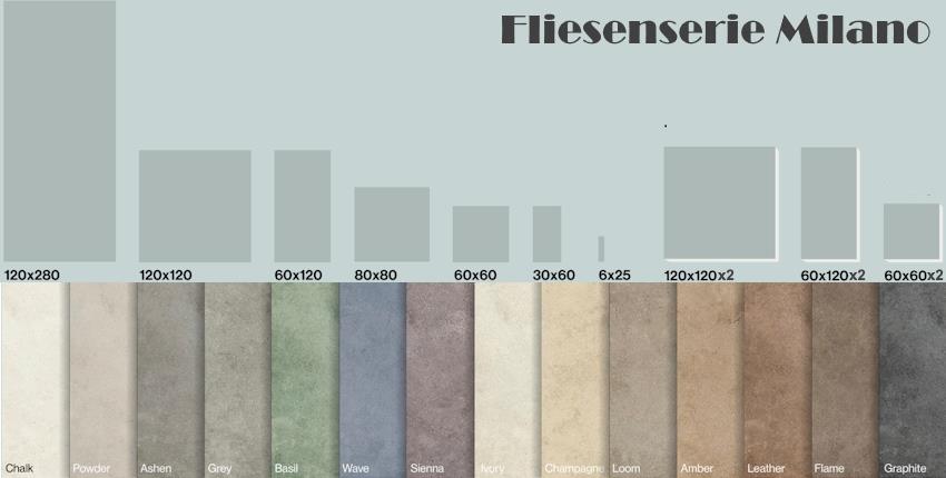 Fliese Milano ashen 60x60 cm, Bodenfliese / Wandfliese