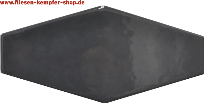 Wandfliese Wien anthrazit glänzend 10x20 cm, Retro / Vintage