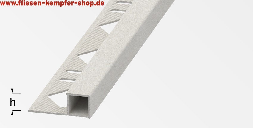 Quadrat-Profil Steincreme 11 mm, 2,5 m, Aluminium pulverbeschichtet