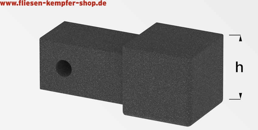 Q-Ecke Steingraphit 10 mm, Aluminium pulverbeschichtet