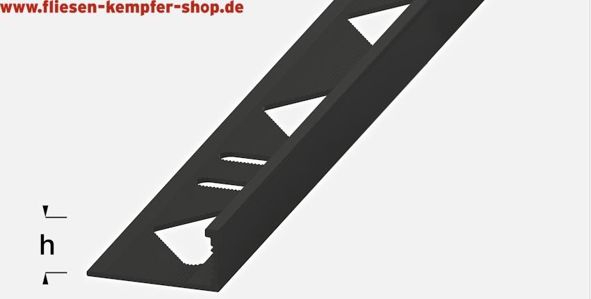 Winkel-Profil Schwarz matt 11 mm, 2,5 m, Aluminium pulverbeschichtet