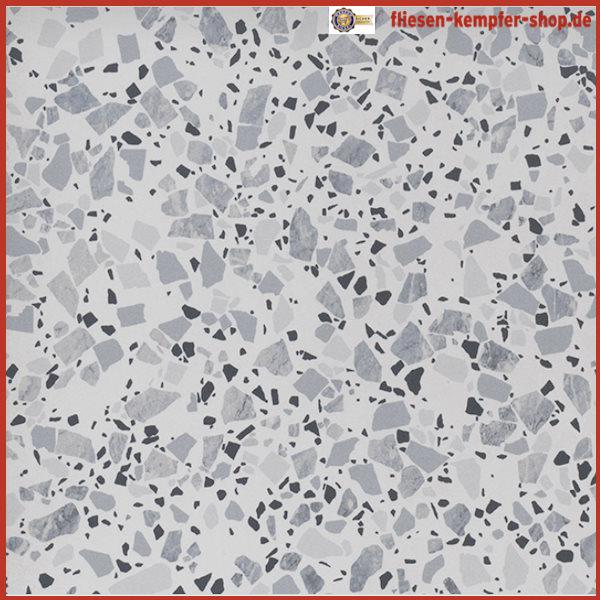 Fliese Terrazzo grau-weiß 60 x 60 cm