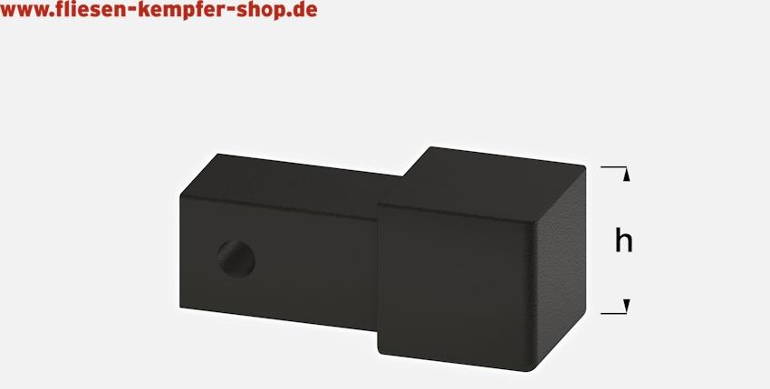 Q-Ecke Schwarzmatt 8 mm, Aluminium pulverbeschichtet