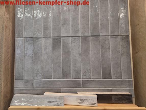 Wandfliese Kalume grey glänzend 5x25 cm, Retro / Vintage