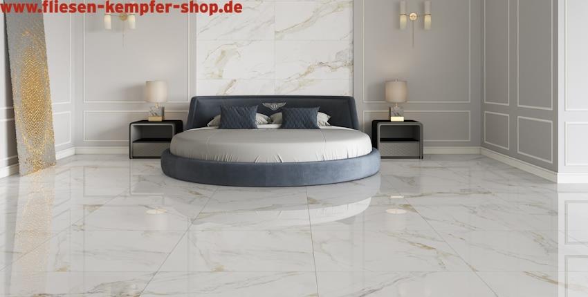 Fliese Mash Gold 90x90 cm Hochglanz poliert Bodenfliese / Wandfliese