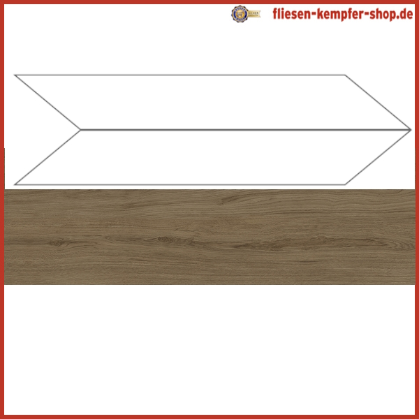 Fliese Unity Walnuss Chevron natur, 2/10x60 cm, Bodenfliese / Wandfliese