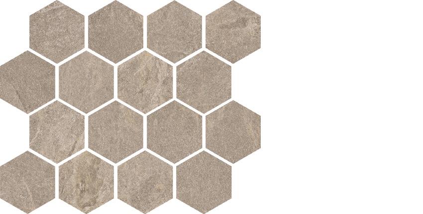 Mosaik Catania braun 6-Eck 25x30 cm, Boden / Wand