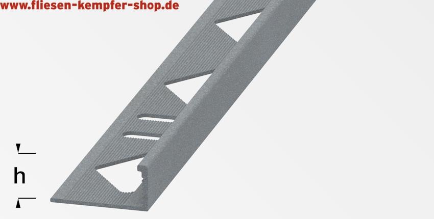 Winkel-Profil Sandgreige 10 mm, 2,5 m, Aluminium pulverbeschichtet