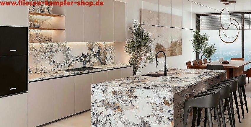 Fliese Pauline Hochglanz poliert 120x280 cm, Bodenfliese / Wandfliese, XXL