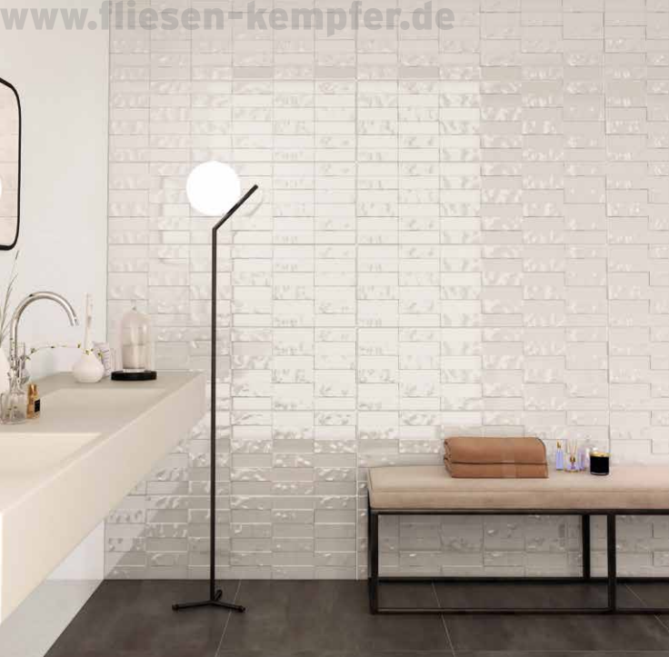 Dekorfliese Bianco glänzend Wall 33 x 100 cm