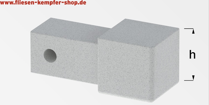 Q-Ecke Steinweiss 11 mm, Aluminium pulverbeschichtet