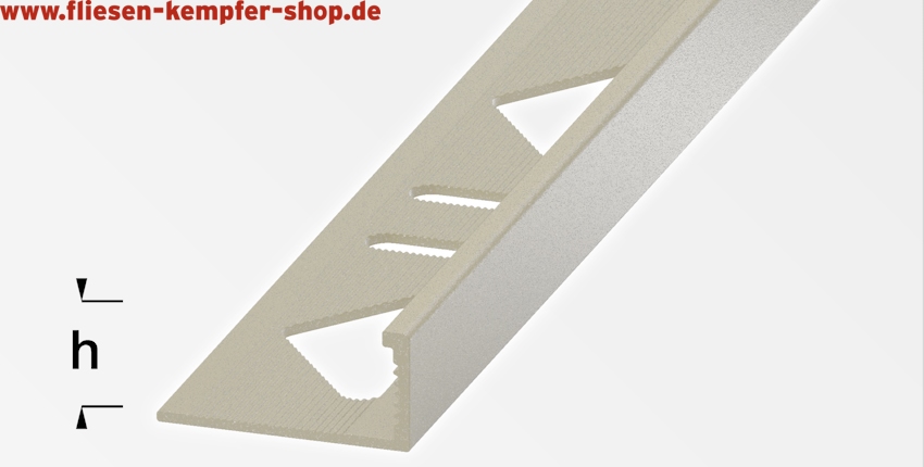 Winkel-Profil Steingreige 6 mm, 2,5 m, Aluminium pulverbeschichtet