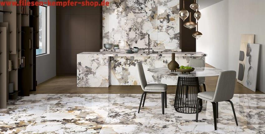 Fliese Pauline Hochglanz poliert 120x120 cm, Bodenfliese / Wandfliese, XXL