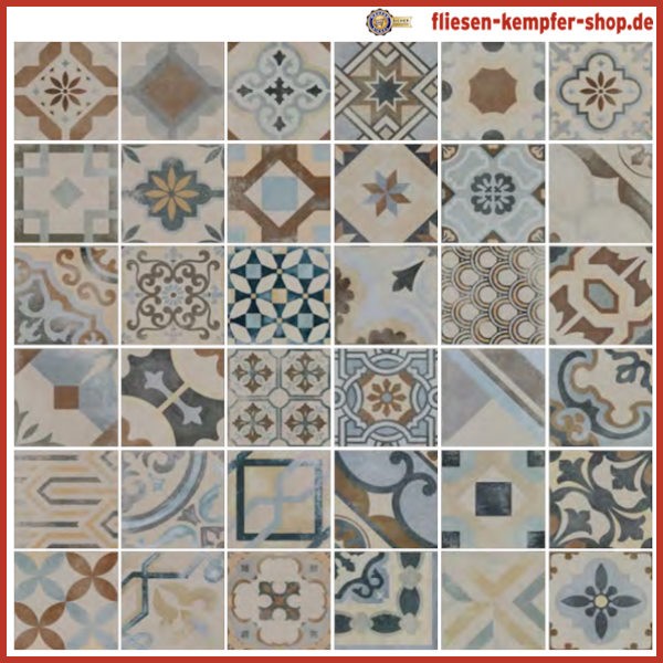 Fliese Retro Zement 20 x 20 cm, frejus-330