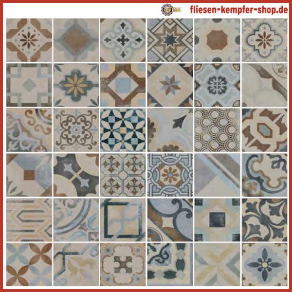 Fliese Retro Zement 20 x 20 cm, frejus-330