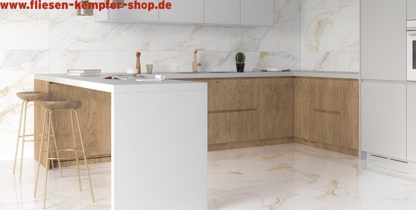 Fliese Mash Gold 90x90 cm Hochglanz poliert Bodenfliese / Wandfliese