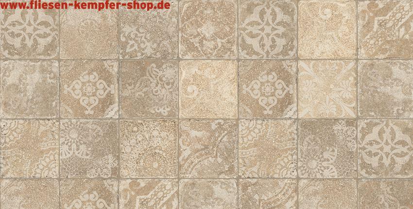 Dekorfliese Pompei Mix Creme 20x20 cm, Wandfliese / Bodenfliese