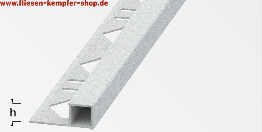 Quadrat-Profil Steinweiss 10 mm, 2,5 m, Aluminium pulverbeschichtet