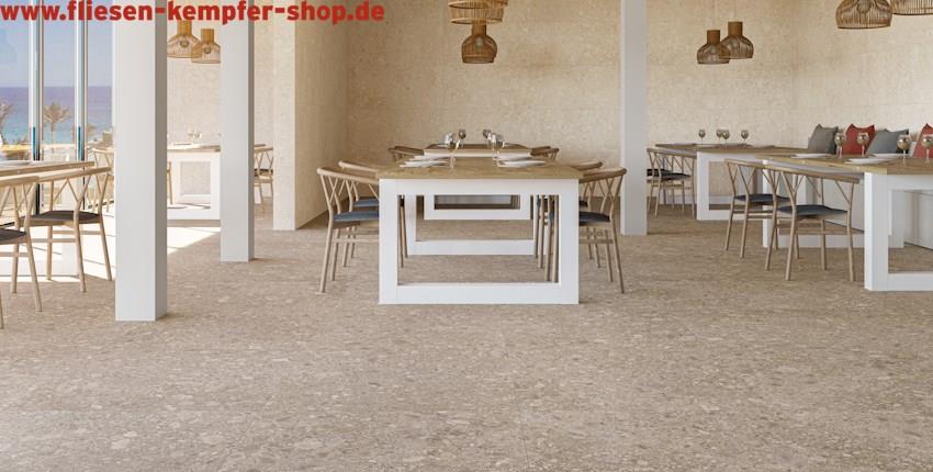 Fliese Pietra sand 90x90 cm, Bodenfliese / Wandfliese