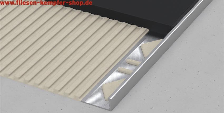 Winkel-Profil Steingreige 8 mm, 2,5 m, Aluminium pulverbeschichtet